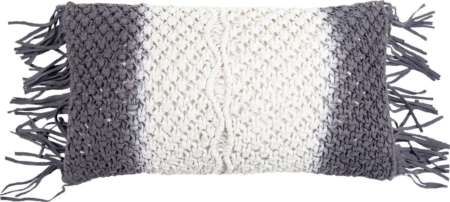 Rizzy Pillows T13159 White Gray