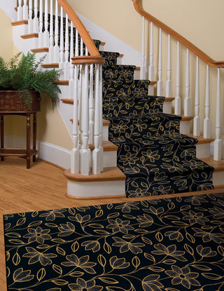 Momeni Capri CR-04 Black Area Rug Roomshot Feature