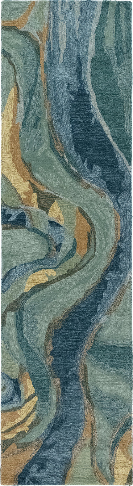 Trans Ocean Corsica 9149/03 Panorama Blue Area Rug by Liora Manne