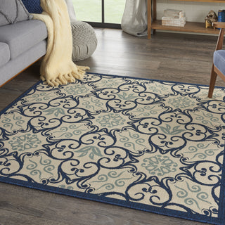 Nourison Caribbean CRB02 Ivory Navy Area Rug