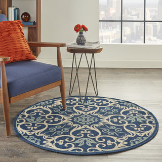 Nourison Caribbean CRB02 Navy Area Rug Room Scene 2