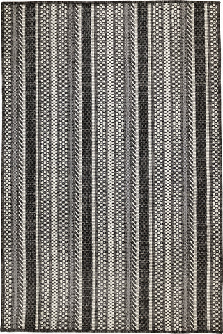 Trans Ocean Carmel 8473/48 Rope Stripe Black Area Rug by Liora Manne