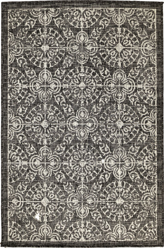 Trans Ocean Carmel 8476/48 Antique Tile Black Area Rug by Liora Manne