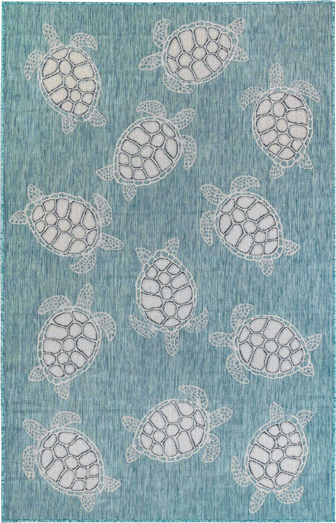 Trans Ocean Carmel 8413/04 Seaturtles Blue Area Rug by Liora Manne