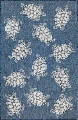 Trans Ocean Carmel 8413/33 Seaturtles Navy Area Rug by Liora Manne