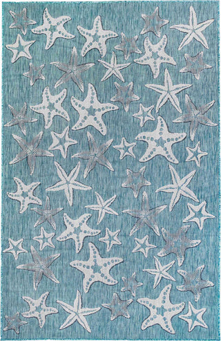 Trans Ocean Carmel 8415/04 Starfish Blue Area Rug by Liora Manne