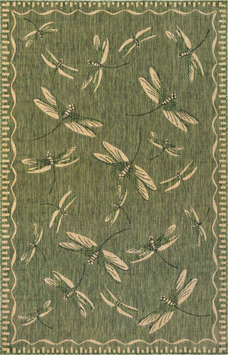 Trans Ocean Carmel 8440/06 Dragonfly Green Area Rug by Liora Manne