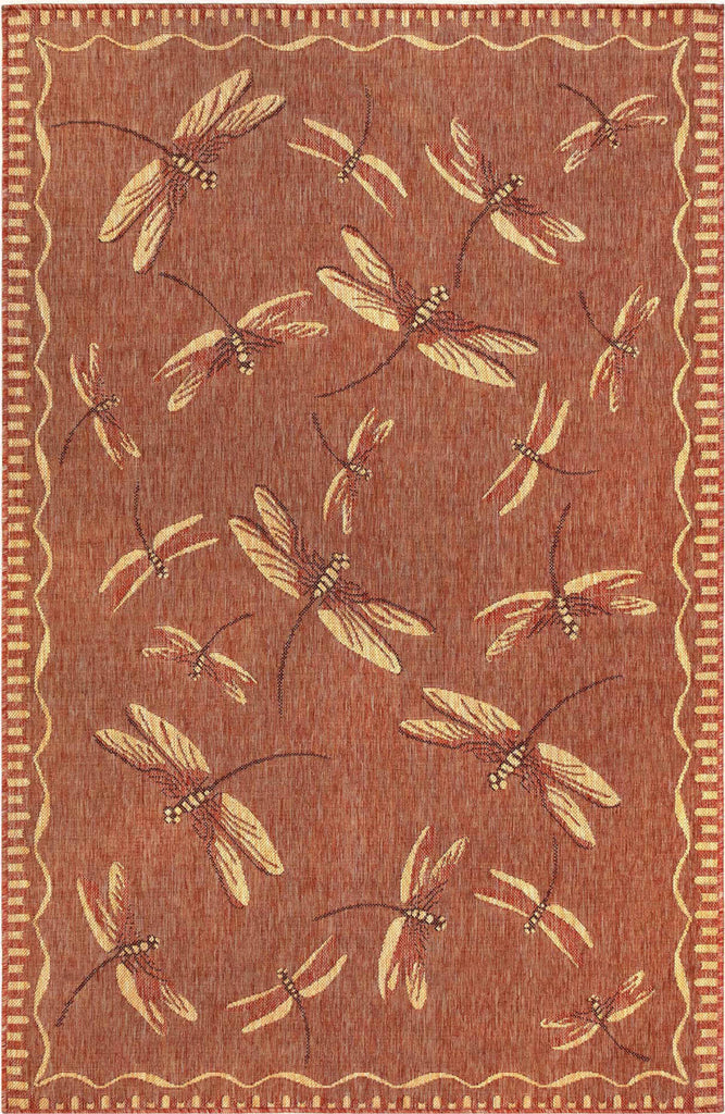 Trans Ocean Carmel 8440/24 Dragonfly Red Area Rug by Liora Manne