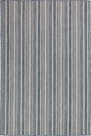 Trans Ocean Carmel 8473/33 Rope Stripe Navy Area Rug by Liora Manne