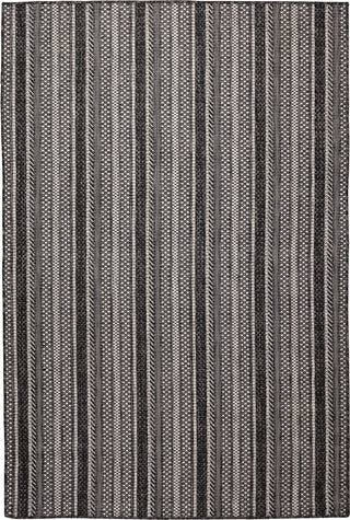 Trans Ocean Carmel 8473/48 Rope Stripe Black Area Rug by Liora Manne