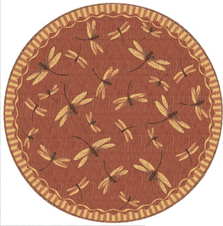 Trans Ocean Carmel 8440/24 Dragonfly Red Area Rug by Liora Manne