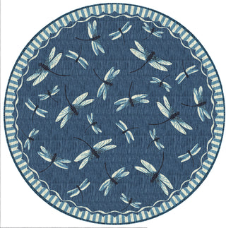 Trans Ocean Carmel 8440/33 Dragonfly Navy Area Rug by Liora Manne