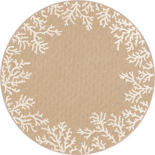 Trans Ocean Carmel 8448/12 Coral Border Beige Area Rug by Liora Manne