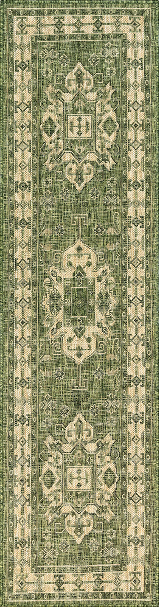 Trans Ocean Carmel 8409/06 Kilim Green Area Rug by Liora Manne