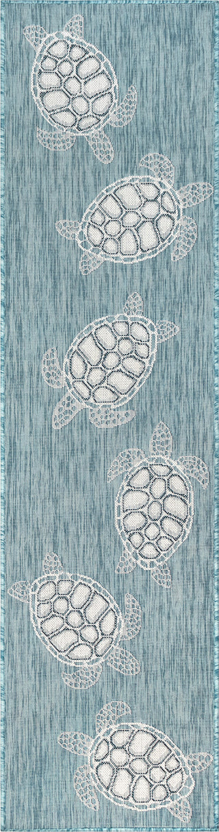 Trans Ocean Carmel 8413/04 Seaturtles Blue Area Rug by Liora Manne