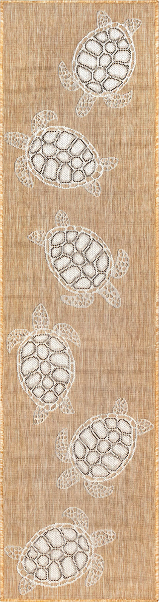 Trans Ocean Carmel 8413/12 Seaturtles Natural Area Rug by Liora Manne