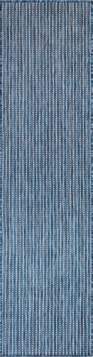 Trans Ocean Carmel 8422/33 Texture Stripe Navy Area Rug by Liora Manne