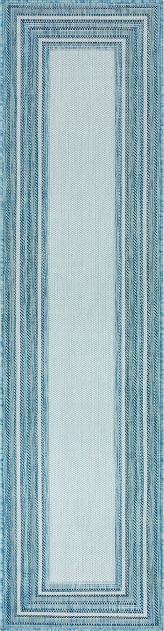 Trans Ocean Carmel 8425/04 Multi Border Blue Area Rug by Liora Manne