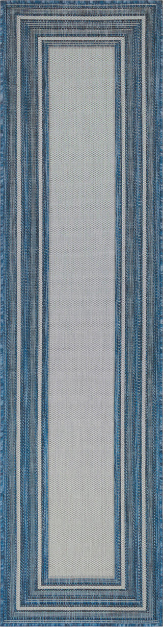 Trans Ocean Carmel 8425/33 Multi Border Navy Area Rug by Liora Manne