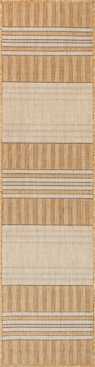 Trans Ocean Carmel 8435/12 Stripe Khaki Area Rug by Liora Manne