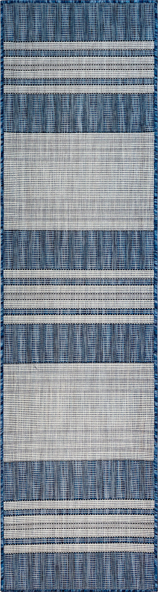 Trans Ocean Carmel 8435/33 Stripe Navy Area Rug by Liora Manne