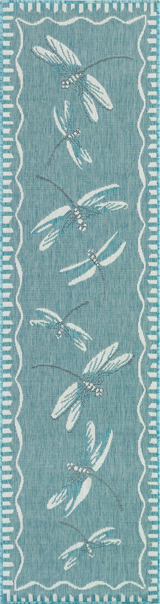 Trans Ocean Carmel 8440/04 Dragonfly Blue Area Rug by Liora Manne