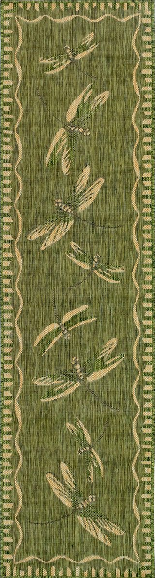 Trans Ocean Carmel 8440/06 Dragonfly Green Area Rug by Liora Manne