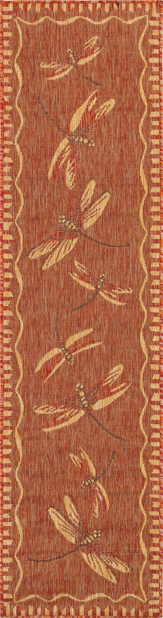 Trans Ocean Carmel 8440/24 Dragonfly Red Area Rug by Liora Manne