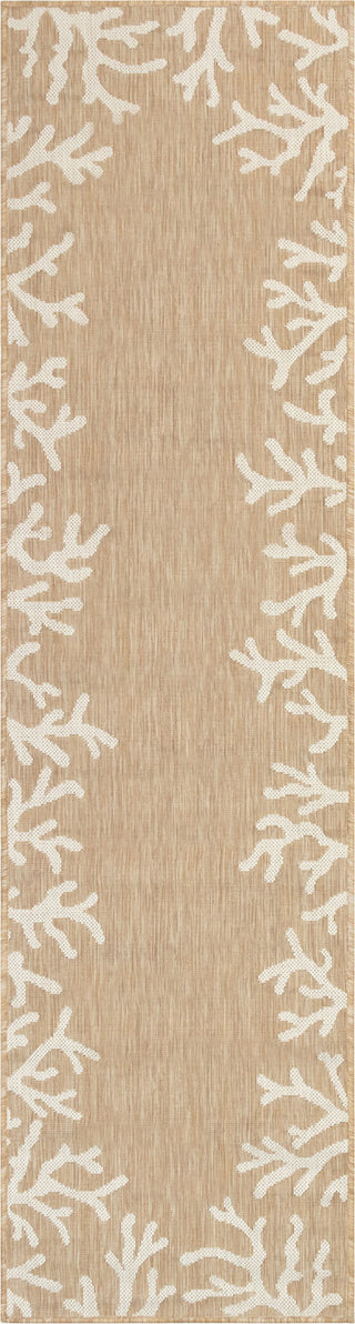 Trans Ocean Carmel 8448/12 Coral Border Beige Area Rug by Liora Manne