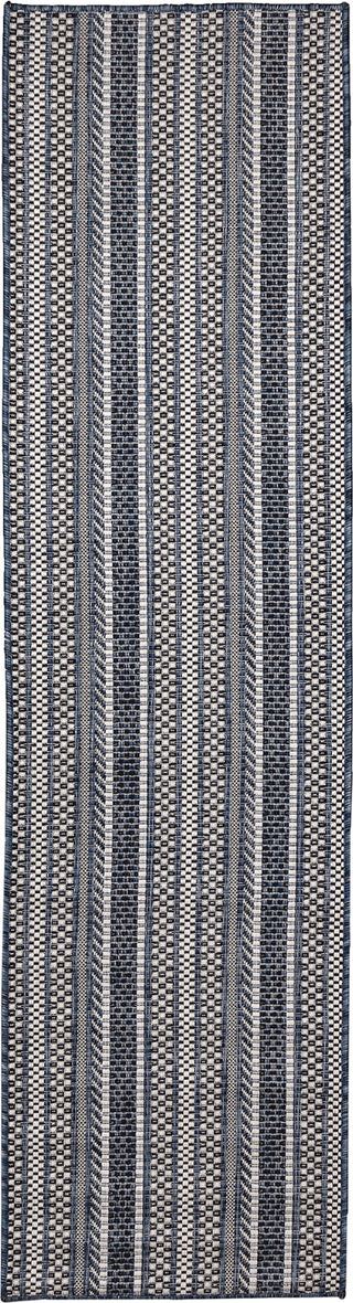 Trans Ocean Carmel 8473/33 Rope Stripe Navy Area Rug by Liora Manne