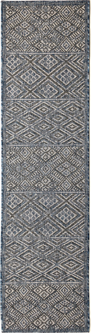 Trans Ocean Carmel 8475/33 Patchwork Kilim Blue Area Rug by Liora Manne