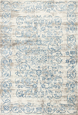 KAS Crete 6503 Ivory/Blue Courtyard Machine Woven Area Rug