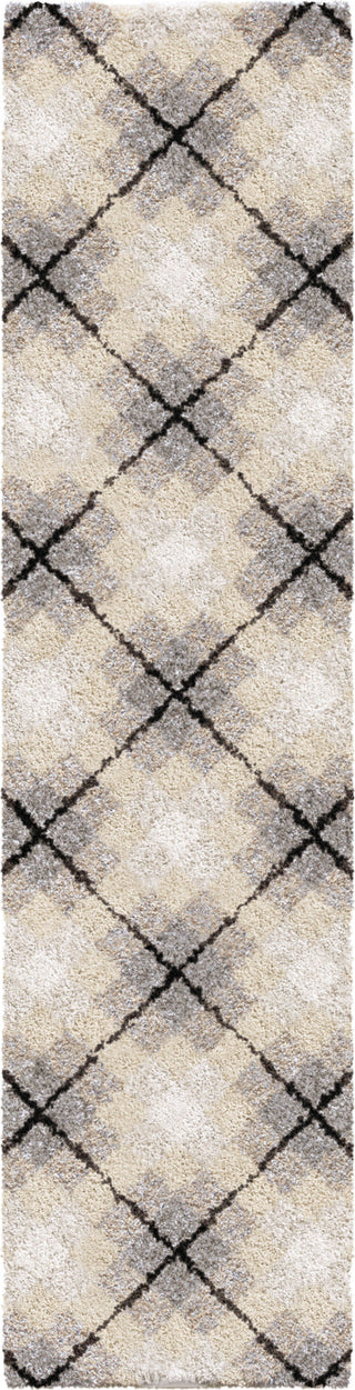 Orian Rugs Super Shag Criss Cross Plaid Ivory Area Rug main image