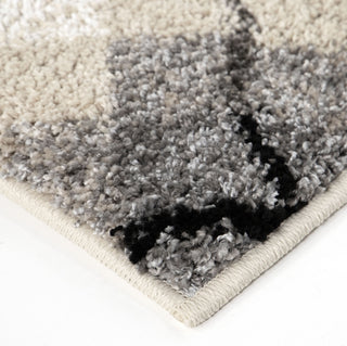 Orian Rugs Super Shag Criss Cross Plaid Ivory Area Rug Corner Image