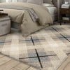 Orian Rugs Super Shag Criss Cross Plaid Ivory Area Rug  Feature