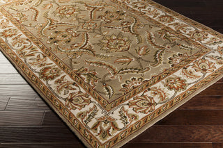 Surya Crowne CRN-6030 Olive Hand Tufted Area Rug 5x8 Corner