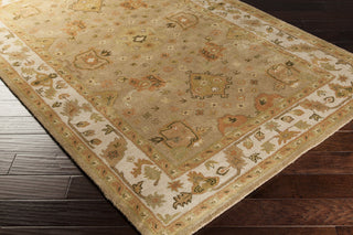 Surya Crowne CRN-6031 Olive Hand Tufted Area Rug 5x8 Corner