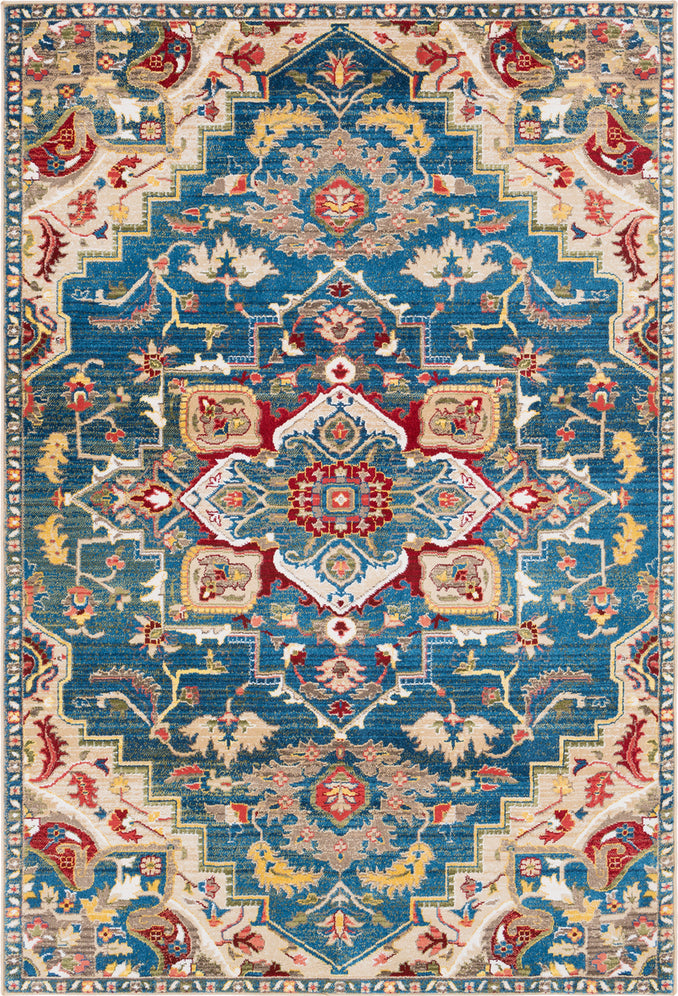 Surya Crafty CRT-2300 Navy Khaki Dark Red White Bright Yellow Saffron Burnt Orange Brown Olive Area Rug main image
