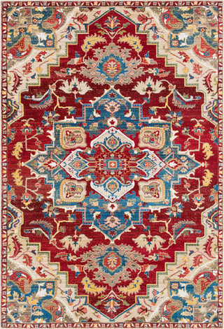 Surya Crafty CRT-2302 Dark Red Burnt Orange Khaki Navy Camel Olive White Bright Yellow Brown Area Rug main image