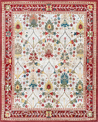 Surya Crafty CRT-2309 Dark Red Burnt Orange White Khaki Navy Olive Bright Yellow Saffron Brown Area Rug Main Image 8 X 10