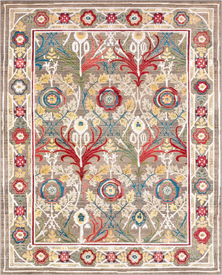 Surya Crafty CRT-2315 Dark Brown White Khaki Burnt Orange Red Olive Bright Yellow Saffron Navy Area Rug Main Image 8 X 10