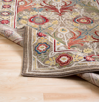 Surya Crafty CRT-2315 Dark Brown White Khaki Burnt Orange Red Olive Bright Yellow Saffron Navy Area Rug Pile Image