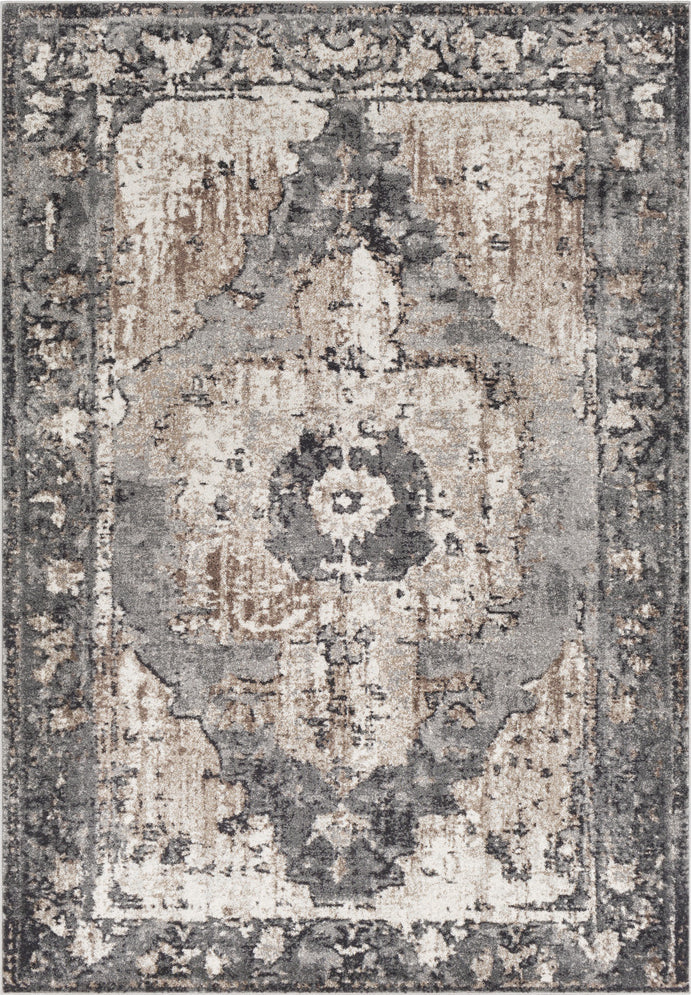 Surya Chelsea CSA-2304 Charcoal Dark Brown Camel Medium Gray White Area Rug main image