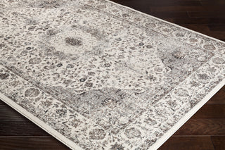 Surya Chelsea CSA-2305 Charcoal Medium Gray Dark Brown Camel White Area Rug Corner Image