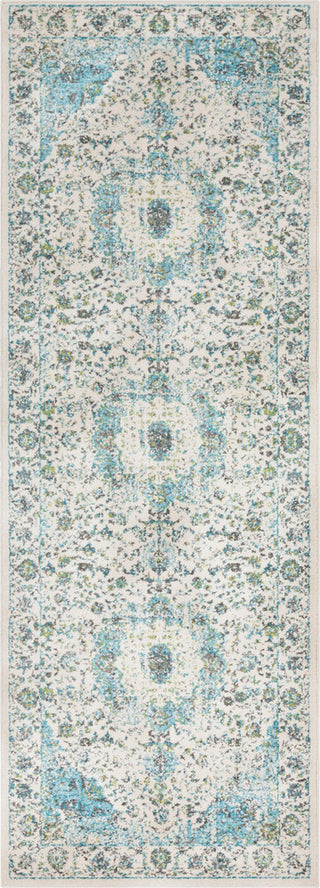 Surya Chelsea CSA-2315 Aqua Charcoal White Grass Green Area Rug Runner Image