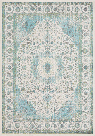 Surya Chelsea CSA-2315 Aqua Charcoal White Grass Green Area Rug main image