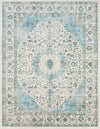 Surya Chelsea CSA-2315 Aqua Charcoal White Grass Green Area Rug Main Image 8 X 10