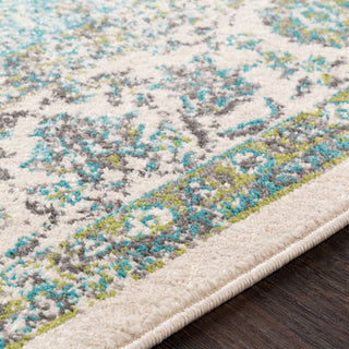 Surya Chelsea CSA-2315 Aqua Charcoal White Grass Green Area Rug Texture Image