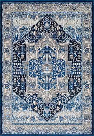 Surya Chelsea CSA-2319 Dark Blue Navy Pale Charcoal Medium Gray White Area Rug Mirror main image