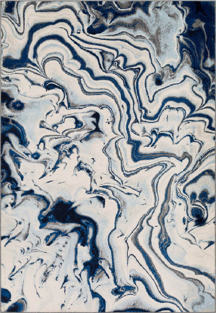 Surya Chelsea CSA-2320 Dark Blue Navy Pale Charcoal Medium Gray White Area Rug main image